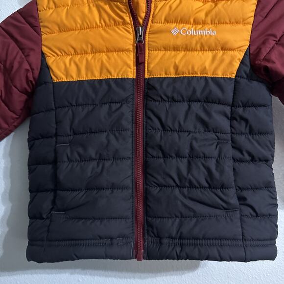 Columbia Kids Powder Lite Winter Puffer Jacket Omni Heat Size Toddler 2 T Hood - Picture 2 of 5